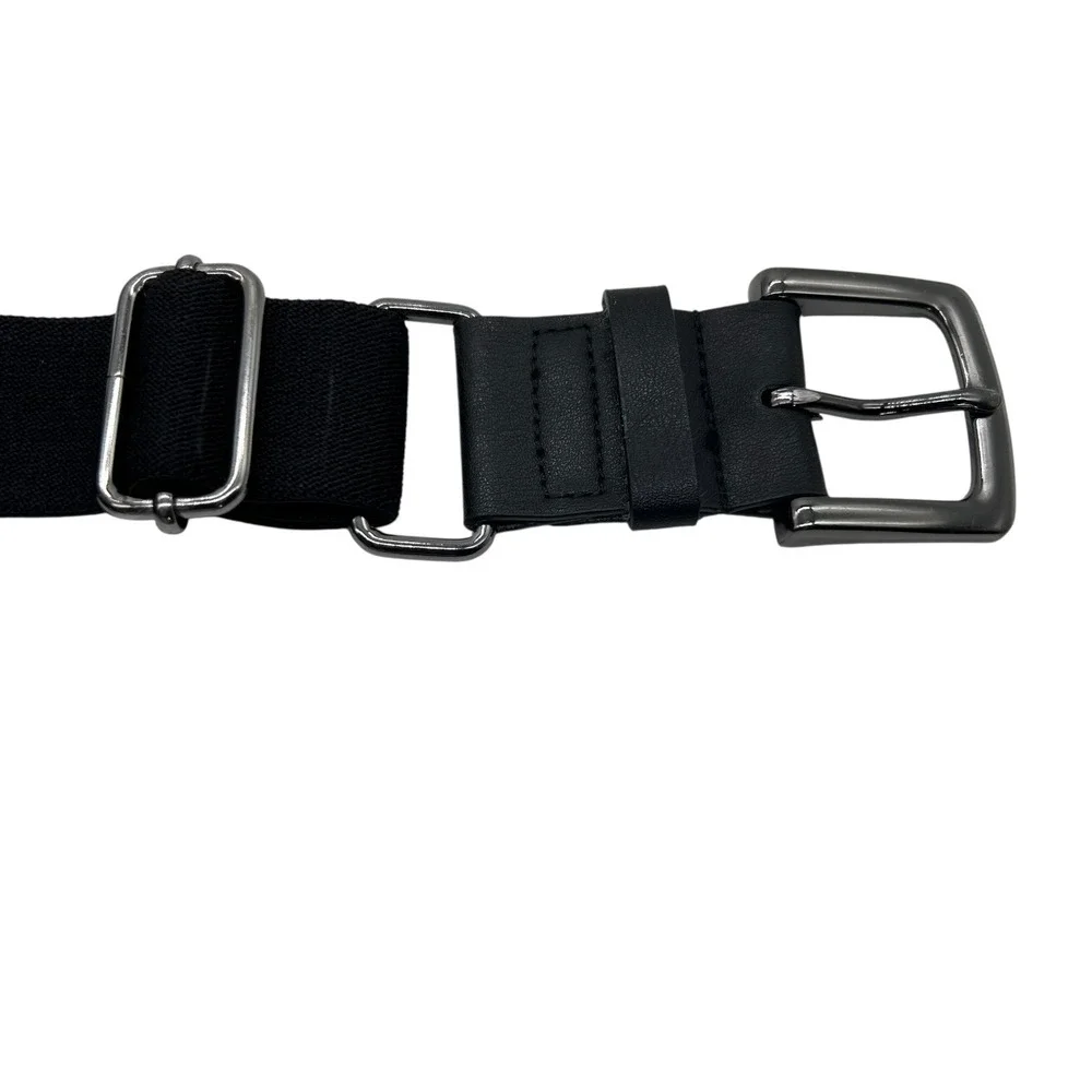Nike Baseball‎ Belt Boys OS Adjustable Black Silver Buckle Fits Waist 20